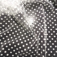 Ткань Сетка флок горох (белый)